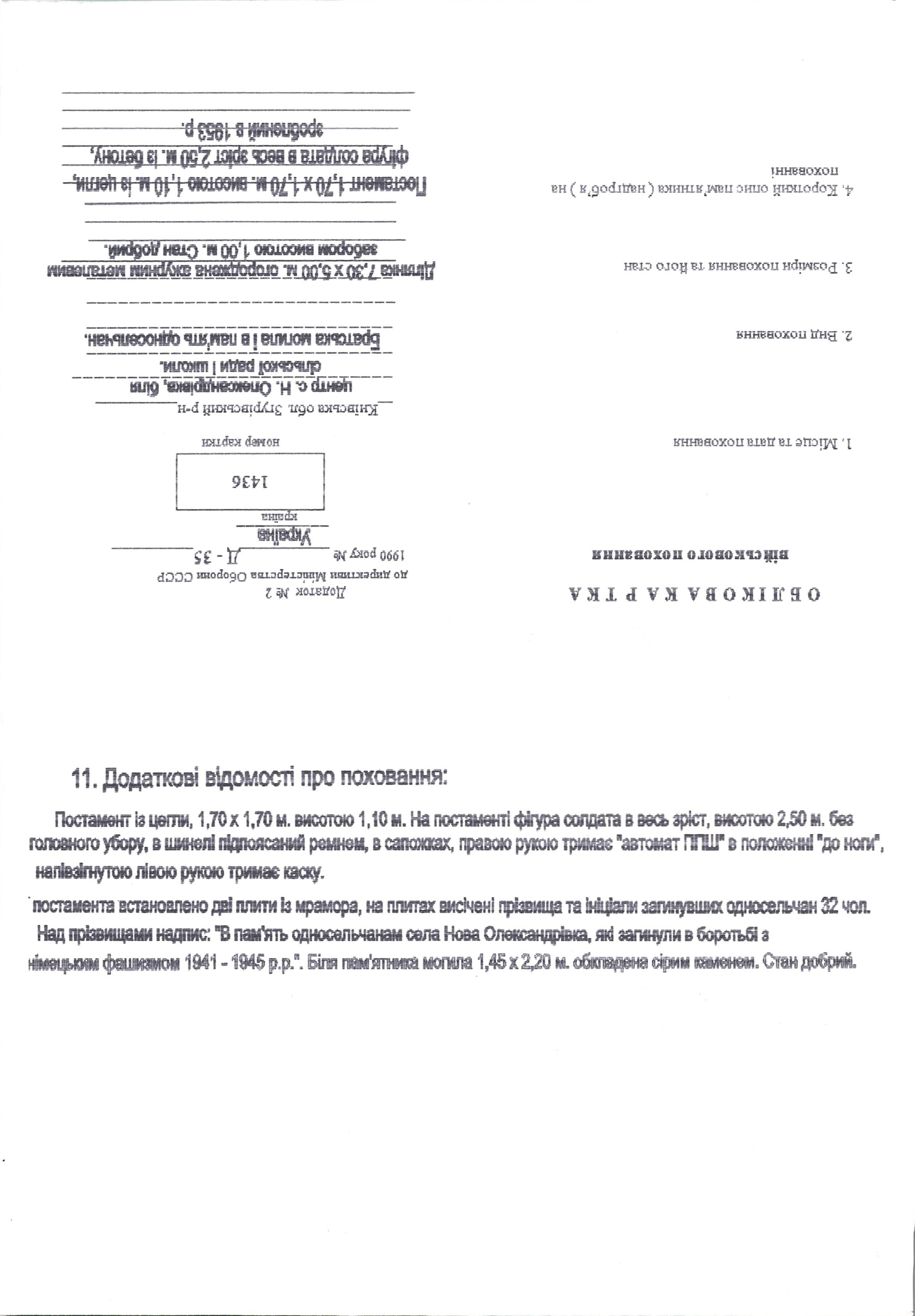 Братская могила в с. Новая Александровка Згуровского района